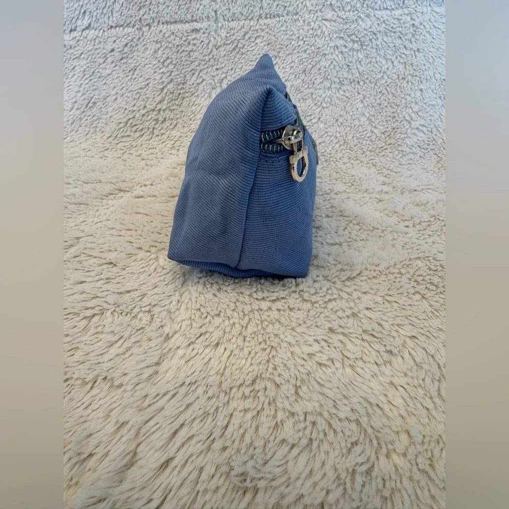 Salvatore Ferragamo Parfums Smoky Blue Logo Cosmetic Bag